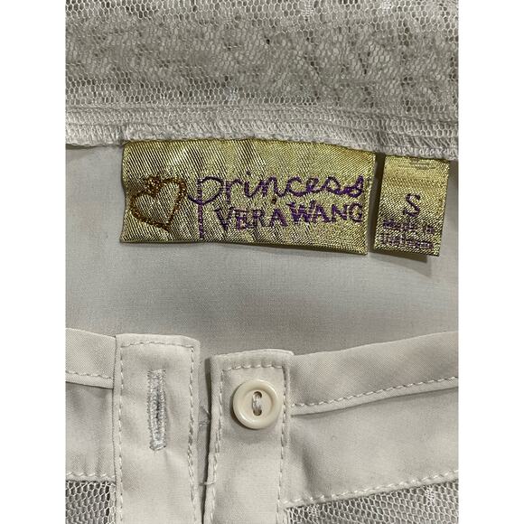 Vera Wang Princess Womens Sz Small Sheer Sleeveless Shell Scoop Neck Top Cream - Picture 6 of 7